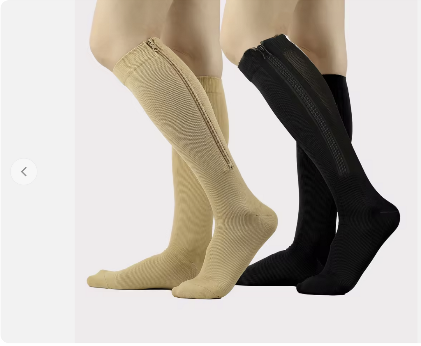 Bas de compression 15-20 mmhg avec fermeture éclair