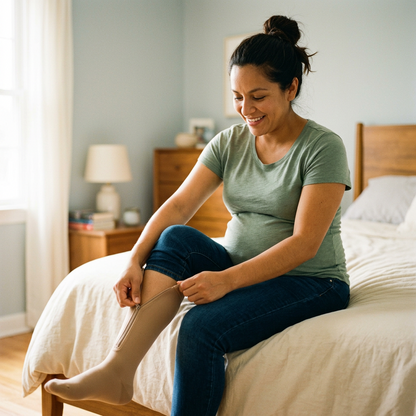 Bas de compression 15-20 mmhg avec fermeture éclair